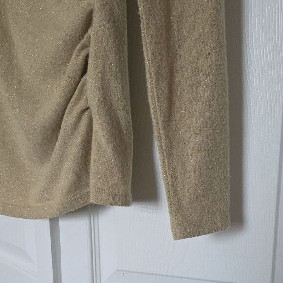 Ann Taylor Elegant Gold Wrap Top - Picture 4 of 9